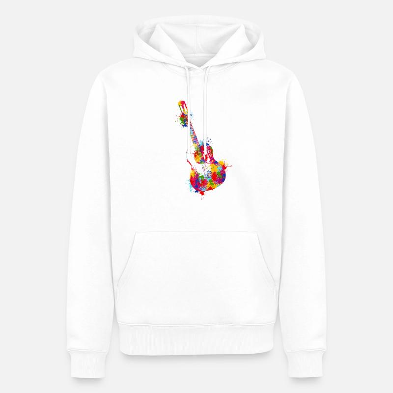 Splash Gitarre - Männer Premium Bio Hoodie - Weiß