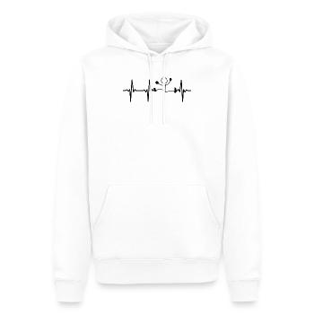 Stick Figure Heartbeat Funny Jumping Stick Figure - Sweat à capuche Premium bio Homme - blanc - Devant - Nico (187cm)