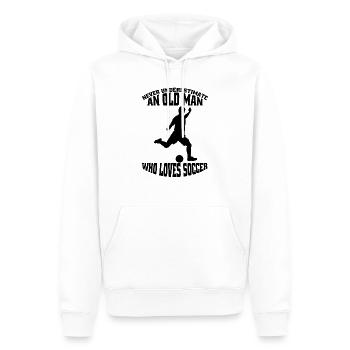 Football Player Football Team Football Design - Sweat à capuche Premium bio Homme - blanc - Devant - Nico (187cm)