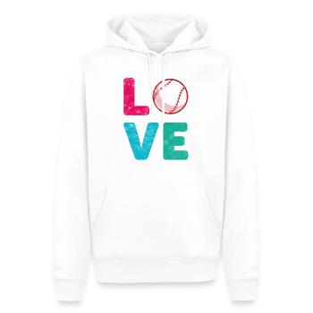 Love Baseball lustiges funny Design Tshirt - Männer Premium Bio Hoodie - Weiß - Vorne - Nico (187cm)