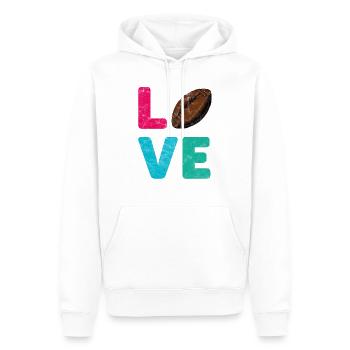 Love Football lustiges funny Design Tshirt - Männer Premium Bio Hoodie - Weiß - Vorne - Nico (187cm)
