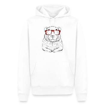 Capybara trägt rote Brille Capybara Liebhaber Nagetier - Männer Premium Bio Hoodie - Weiß - Vorne - Nico (187cm)