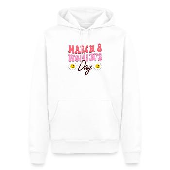 Bonne Journée de la femme - Journée internationale de la femme - Sweat à capuche Premium bio Homme - blanc - Devant - Nico (187cm)