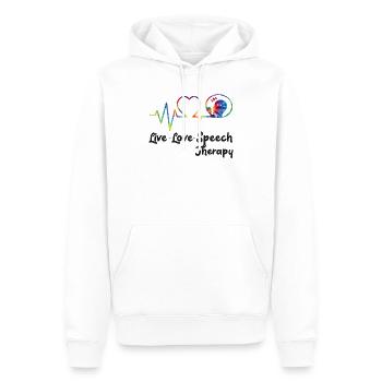 Assistant orthophoniste - Sweat à capuche Premium bio Homme - blanc - Devant - Nico (187cm)