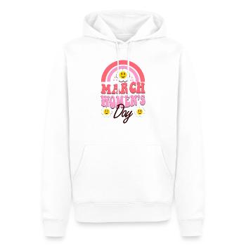 Mois de mars de l’histoire des femmes - International Womens - Sweat à capuche Premium bio Homme - blanc - Devant - Nico (187cm)