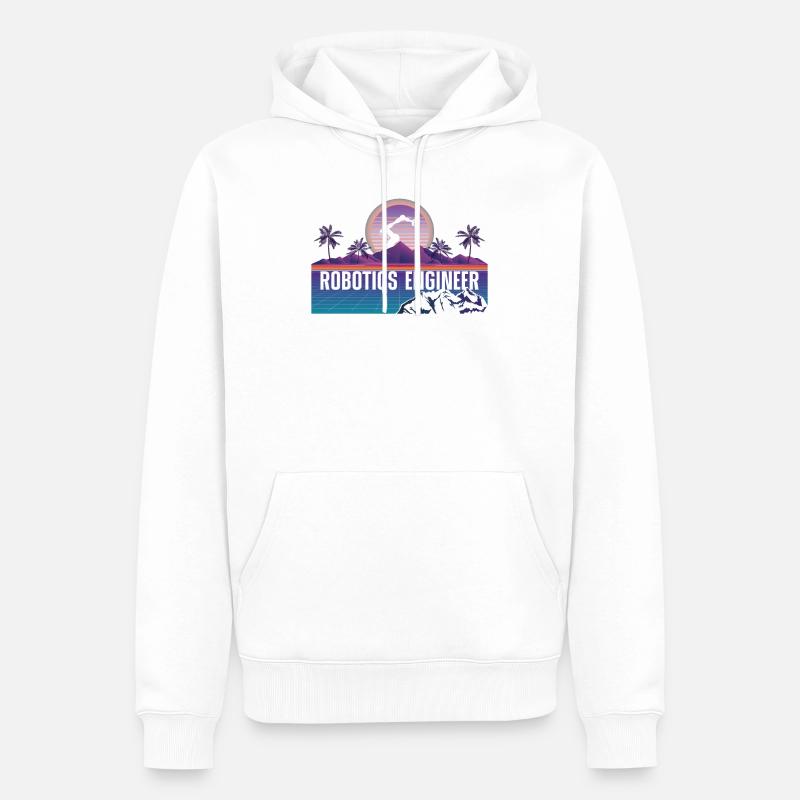 Robot Robotics Engineer Retro - Männer Premium Bio Hoodie - Weiß