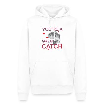 YOURE A GREAT CATCH Valentinstag Angeln - Männer Premium Bio Hoodie - Weiß - Vorne - Nico (187cm)