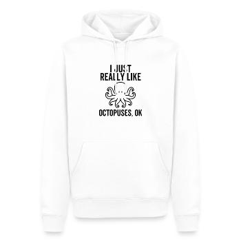 J’aime vraiment les pieuvres ok - Sweat à capuche Premium bio Homme - blanc - Devant - Nico (187cm)