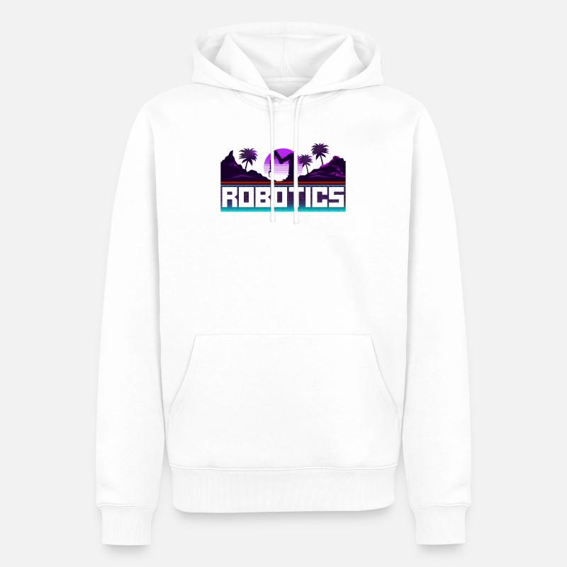 Robot Robotics Engineer Retro - Männer Premium Bio Hoodie - Weiß