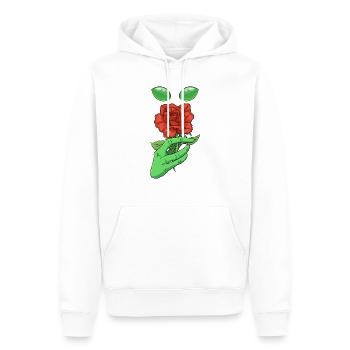 Cryptidcore Aesthetic Red Rose Alien Cryptid - Männer Premium Bio Hoodie - Weiß - Vorne - Nico (187cm)