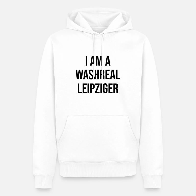 Ich bin ein Waschechter Leipziger - Männer Premium Bio Hoodie - Weiß