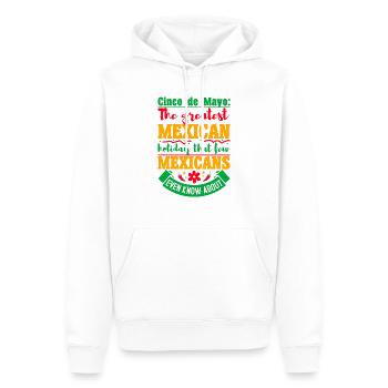 CINCO DE MAYO LA PLUS GRANDE FÊTE MEXICAINE QUE - Sweat à capuche Premium bio Homme - blanc - Devant - Nico (187cm)