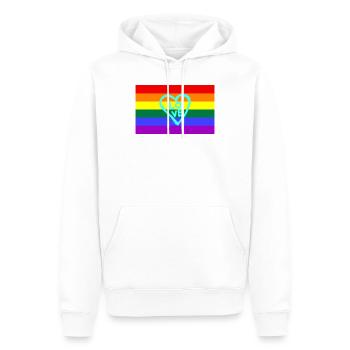 LGBTQ, liberté, diversité - Sweat à capuche Premium bio Homme - blanc - Devant - Nico (187cm)