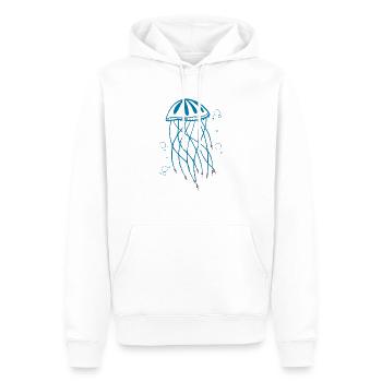 Jellyfish Synthétiseur analogique Drôle de méduse - Sweat à capuche Premium bio Homme - blanc - Devant - Nico (187cm)