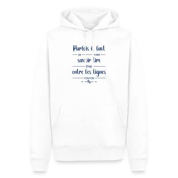 je vais être tonton - Sweat à capuche Premium bio Homme - blanc - Devant - Nico (187cm)