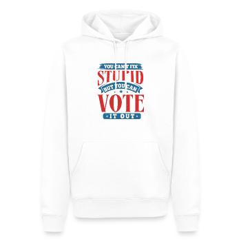 VOUS NE POUVEZ PAS RÉPARER, MAIS VOUS POUVEZ VOTER CONTRE - Sweat à capuche Premium bio Homme - blanc - Devant - Nico (187cm)