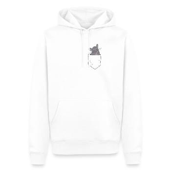 Chinchilla in Brusttasche - Männer Premium Bio Hoodie - Weiß - Vorne - Nico (187cm)