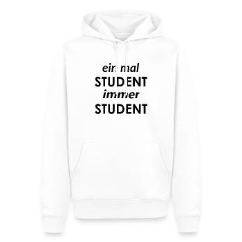einmal Student immer Student / lustiger Spruch - Männer Premium Bio Hoodie - Weiß - Vorne - Nico (187cm)