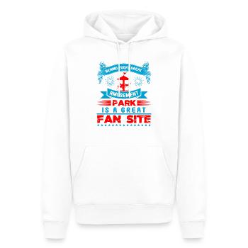 LE PARC D’ATTRACTIONS EST UN EXCELLENT SITE DE FANS - Sweat à capuche Premium bio Homme - blanc - Devant - Nico (187cm)