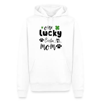 One Lucky Mops Mom St. Patrick's Day, Hundeliebhaber - Männer Premium Bio Hoodie - Weiß - Vorne - Nico (187cm)