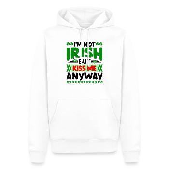 Je ne suis pas irlandais, mais embrassez-moi quand même. - Sweat à capuche Premium bio Homme - blanc - Devant - Nico (187cm)