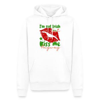 Je ne suis pas irlandais, mais embrassez-moi quand même. - Sweat à capuche Premium bio Homme - blanc - Devant - Nico (187cm)