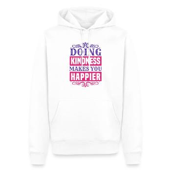 FAIRE DE LA GENTILLESSE VOUS REND PLUS HEUREUX - Sweat à capuche Premium bio Homme - blanc - Devant - Nico (187cm)
