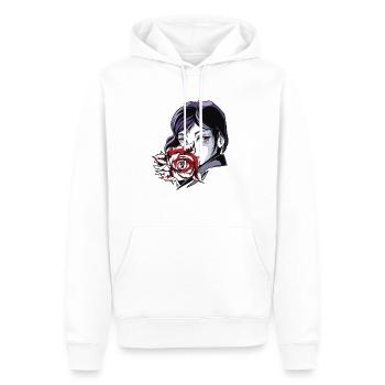 ANIME WOMAN ROSE I MANGA - Männer Premium Bio Hoodie - Weiß - Vorne - Nico (187cm)