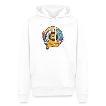 Hippie Löwe Friedenszeichen Yoga Cooler Löwe Lustiges Wortspiel - Männer Premium Bio Hoodie - Weiß - Vorne - Nico (187cm)