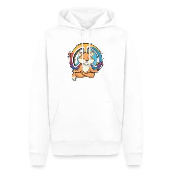 Hippie Fox Peace Sign Yoga Fox Hippies Yoga Pose - Sweat à capuche Premium bio Homme - blanc - Devant - Nico (187cm)