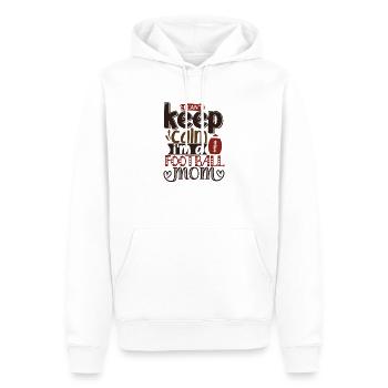Restez calme drôle maman de football - Sweat à capuche Premium bio Homme - blanc - Devant - Nico (187cm)