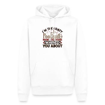 Th Footbal Mama, vor der dich alle gewarnt haben - Männer Premium Bio Hoodie - Weiß - Vorne - Nico (187cm)