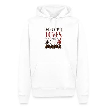 Niedliche Fußballmutter Spruch - Liebe Fußball und Mama - Männer Premium Bio Hoodie - Weiß - Vorne - Nico (187cm)