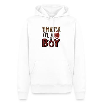 Mère la plus grande fan de football - Funny Football - Sweat à capuche Premium bio Homme - blanc - Devant - Nico (187cm)