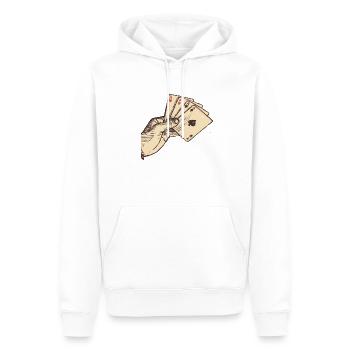 Poker Player Poker Hand With Poker Cards - Poker - Men’s Premium Organic Hoodie - white - Front - Nico (187cm)