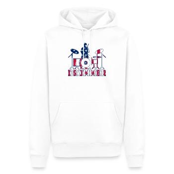 Drum Player Drummer Drum Instrument Drummer US Fla - Men’s Premium Organic Hoodie - white - Front - Nico (187cm)