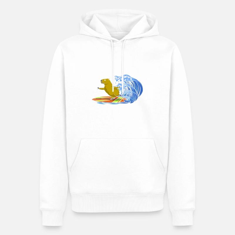 Capybara Whisperer Cochon d’Inde - Sweat à capuche Premium bio Homme - blanc