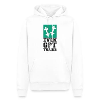 Even GPT Trains - Men’s Premium Organic Hoodie - white - Front - Nico (187cm)