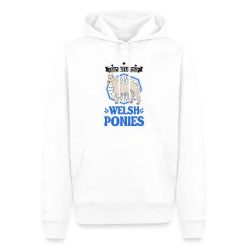 Easily distracted by Welsh Ponies - Männer Premium Bio Hoodie - Weiß - Vorne - Nico (187cm)