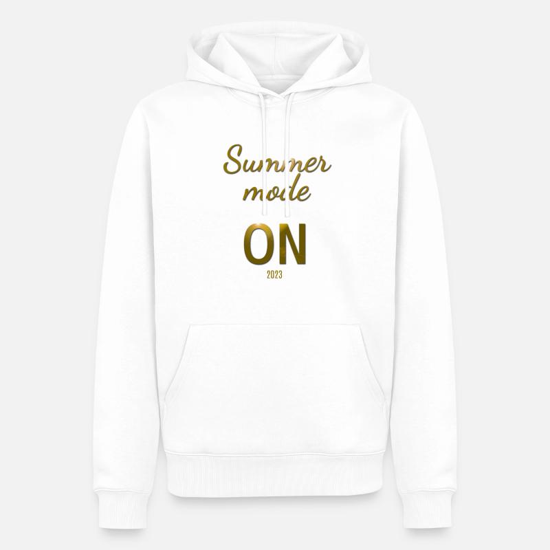 Mode été activé - 2023 - Sweat à capuche Premium bio Homme - blanc
