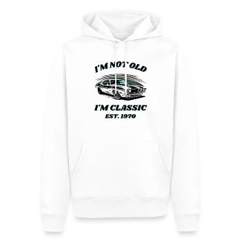 Born 1970 Classic since 1970 Muscle-Car Design - Men’s Premium Organic Hoodie - white - Front - Nico (187cm)