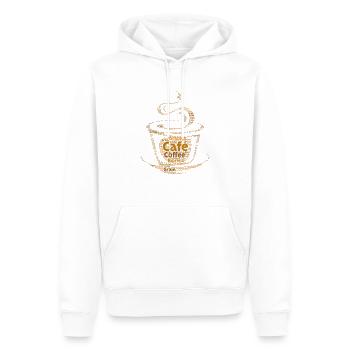 Stilisierte Kaffeetasse in verliebten Kaffee-Espresso - Männer Premium Bio Hoodie - Weiß - Vorne - Nico (187cm)