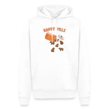Pilules heureuses Capybara Drôle Capibara Amour - Sweat à capuche Premium bio Homme - blanc - Devant - Nico (187cm)
