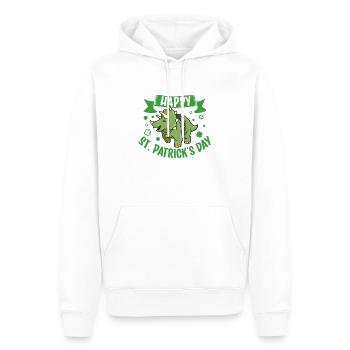 St Patricks Triceratops - Bonne Saint-Patrick - Sweat à capuche Premium bio Homme - blanc - Devant - Nico (187cm)