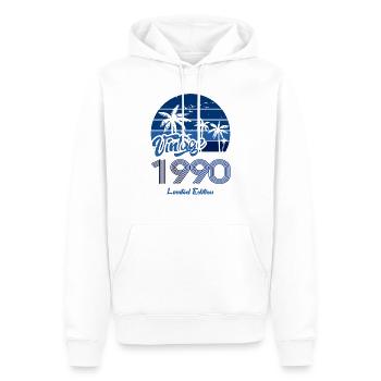 Vintage Year 1990 Limited Edition Blue - Men’s Premium Organic Hoodie - white - Front - Nico (187cm)
