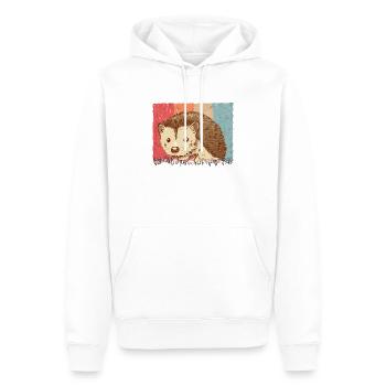 Igel Retro Stacheligel Vintage - Männer Premium Bio Hoodie - Weiß - Vorne - Nico (187cm)