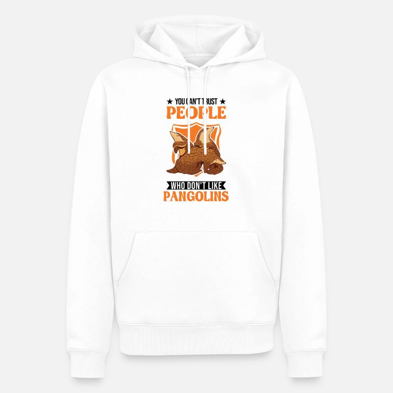 Pangolin Cadeau Pangolin - Sweat à capuche Premium bio Homme - blanc