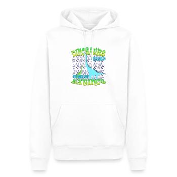 DINOSAURE N’a pas lu 5 - Sweat à capuche Premium bio Homme - blanc - Devant - Nico (187cm)