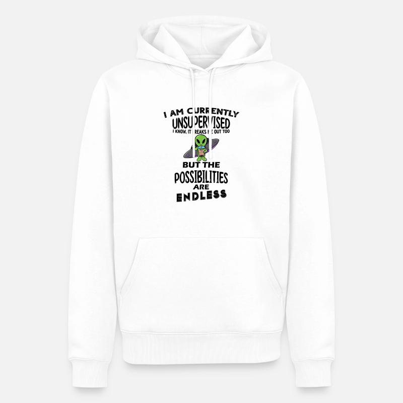 I am currently unsupervised - Männer Premium Bio Hoodie - Weiß