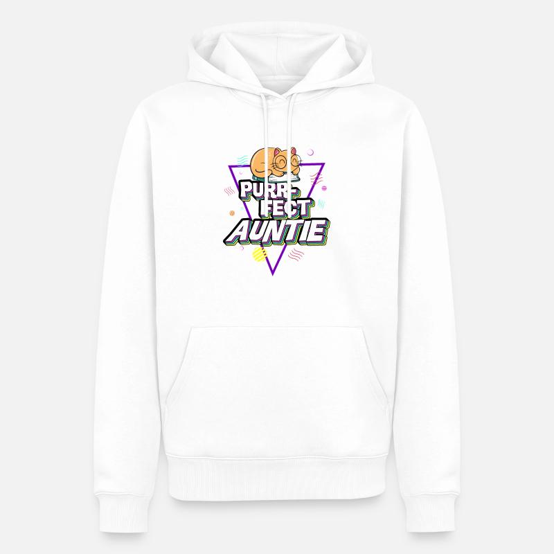 Fait ronronnant Tante 2 - Sweat à capuche Premium bio Homme - blanc